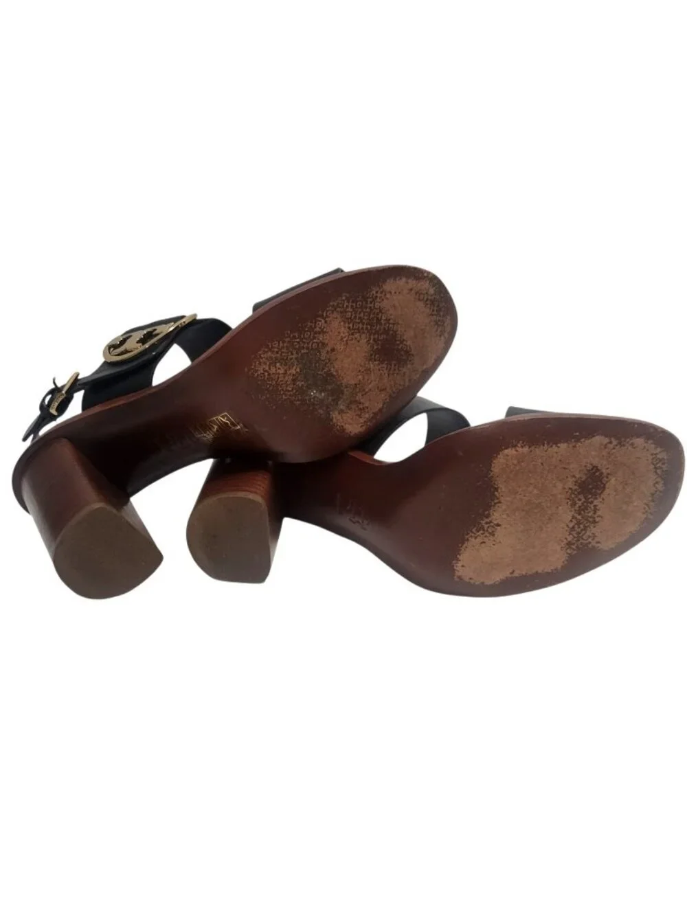 Tory Burch Thames Sandal Two-Tone Black & Brown Leather